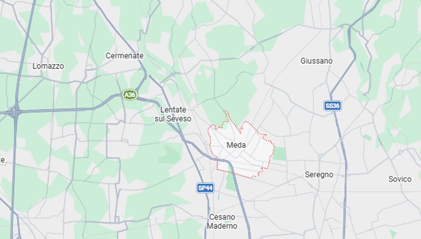 Mappa della posizione a Meda (MB)